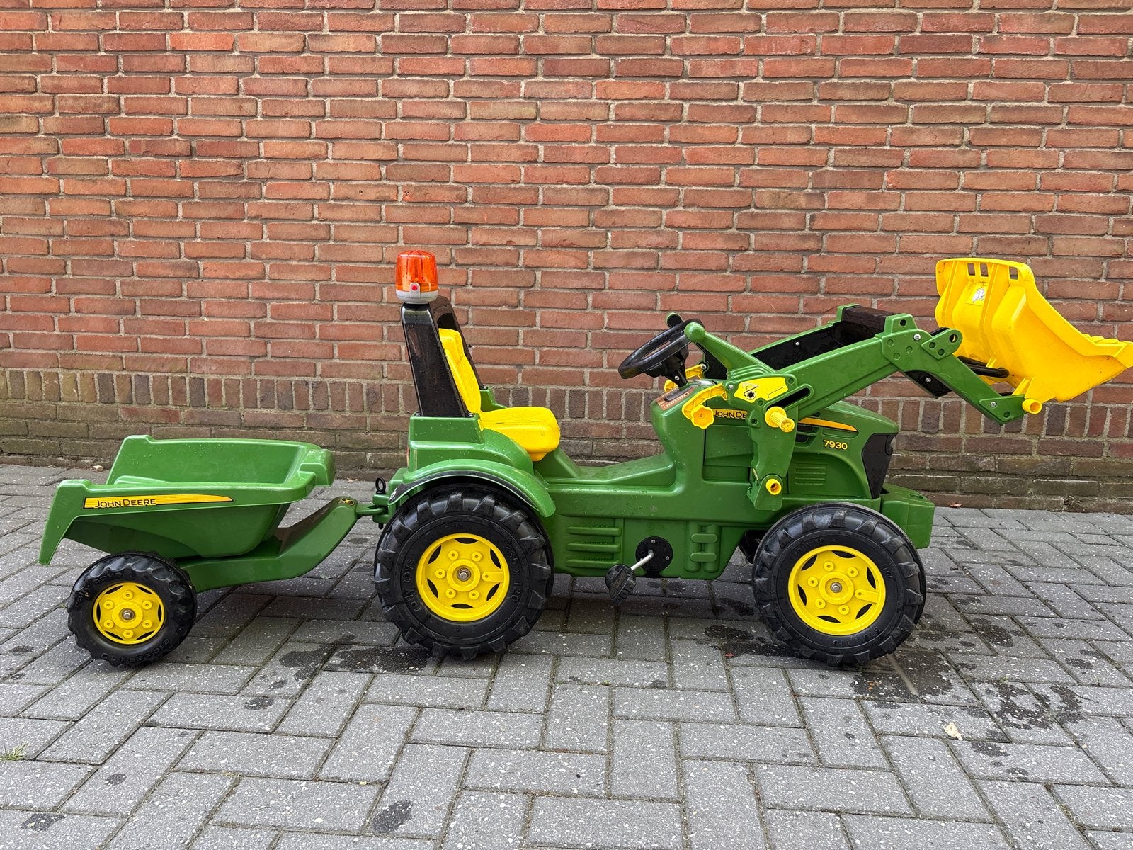 John Deere traptractor met aanhanger en voorlader, Kinderen en Baby's, Speelgoed | Buiten | Voertuigen en Loopfietsen, Ophalen