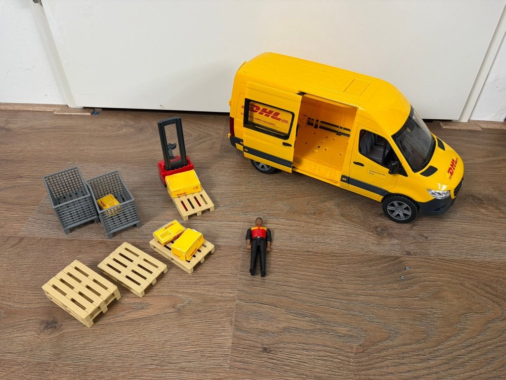 DHL Bestelbus Speelset met Accessoires, Ophalen of Verzenden, Gebruikt