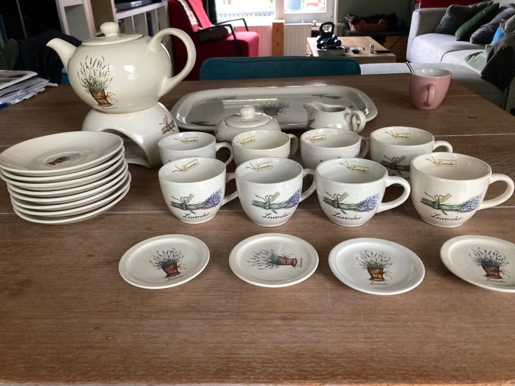 theeservies Jet Ter Steege Lavendel, Ophalen, Overige materialen, Gebruikt, Overige typen