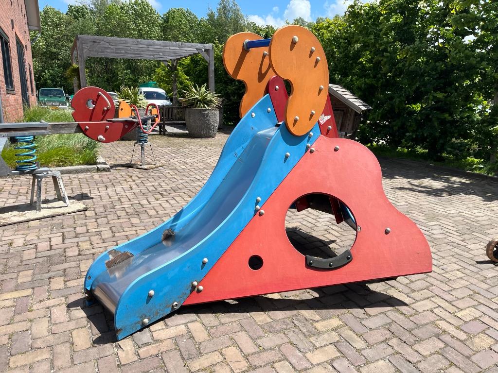 Houten glijbaan glijhoogte 100cm buitenmaten 230x230x175cm, Ophalen of Verzenden, Gebruikt, Glijbaan