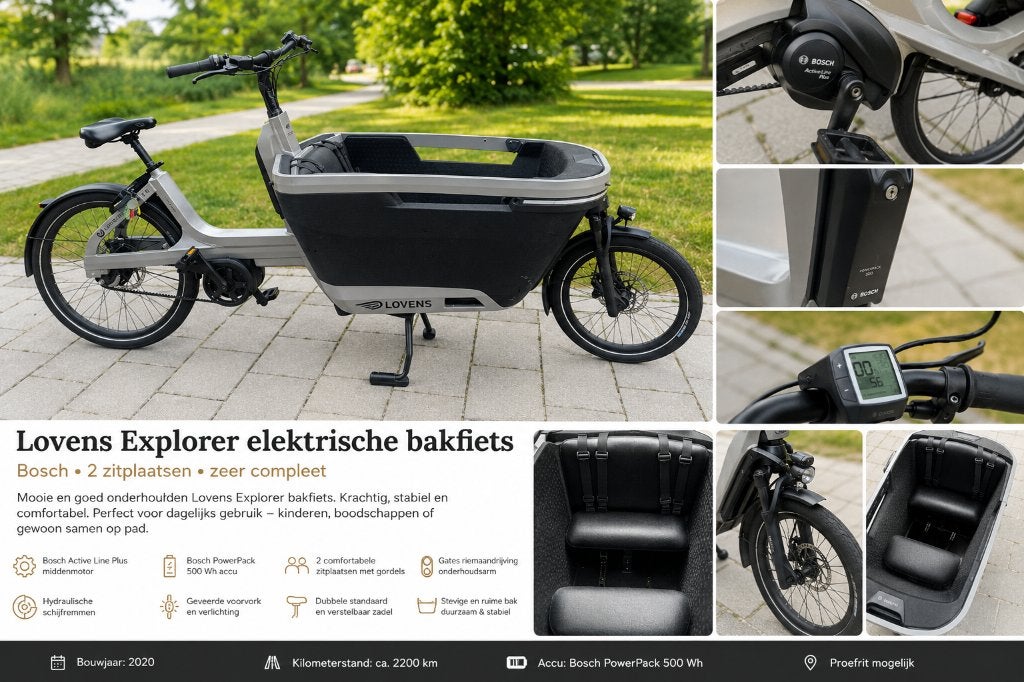 TE KOOP Lovens bakfiets 50, Fietsen en Brommers, Terugtraprem, Gebruikt, Elektrisch, 2 kinderen