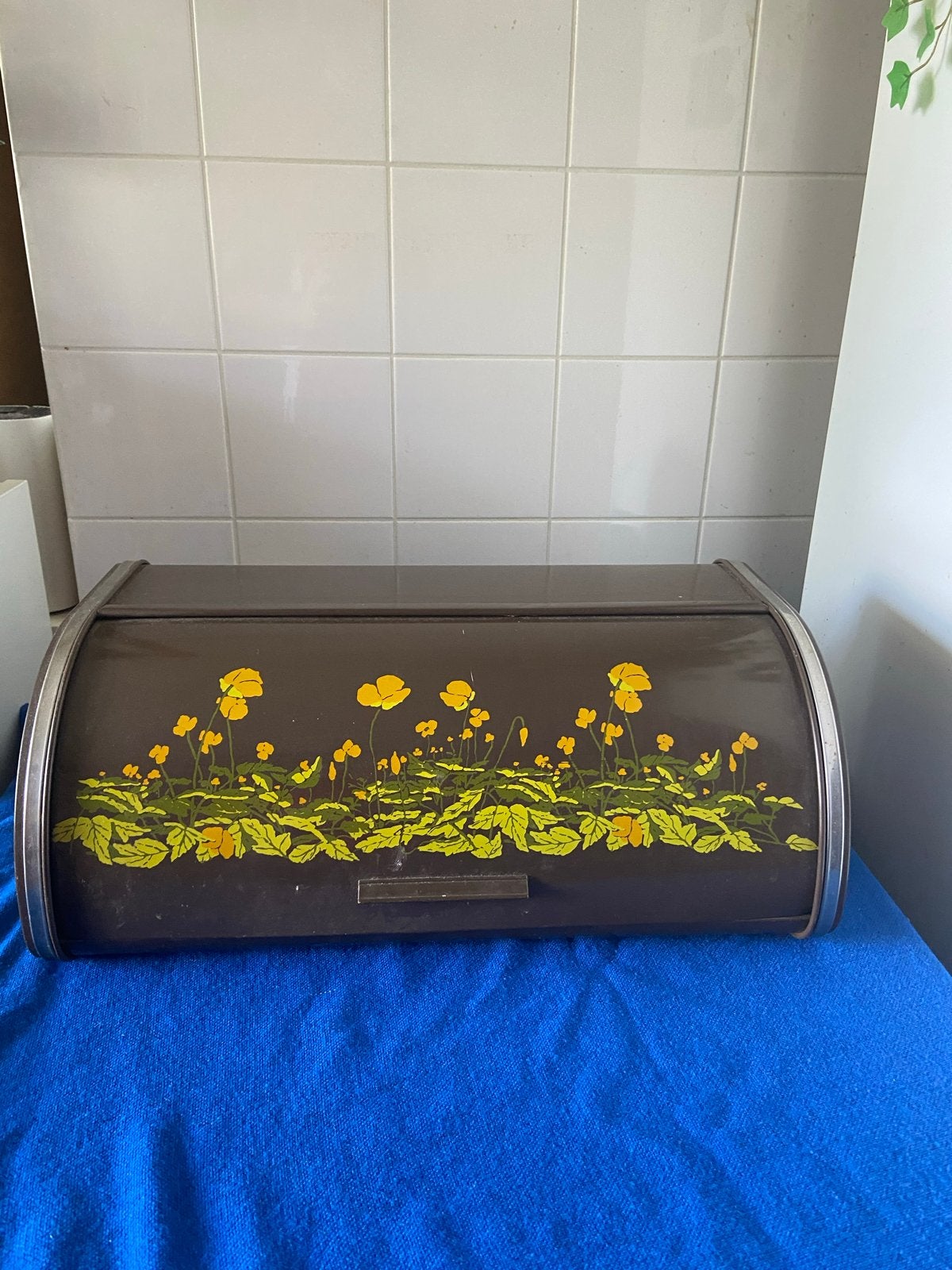 Brabantia retro vintage broodtrommel met bloemmotief, Ophalen of Verzenden