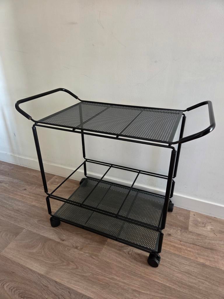 Vintage Ikea Niels Gammelgaard trolley bar cart 1988, Ophalen, 50 tot 100 cm, Zo goed als nieuw, Metaal