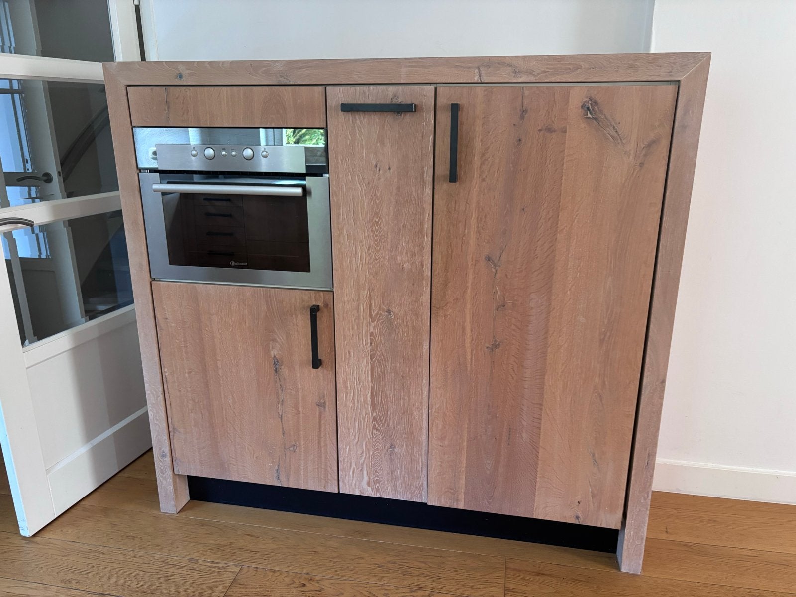 Complete keuken met inbouwapparatuur, Huis en Inrichting, Keuken | Complete keukens, Ophalen, Gebruikt, Overige materialen, Bruin