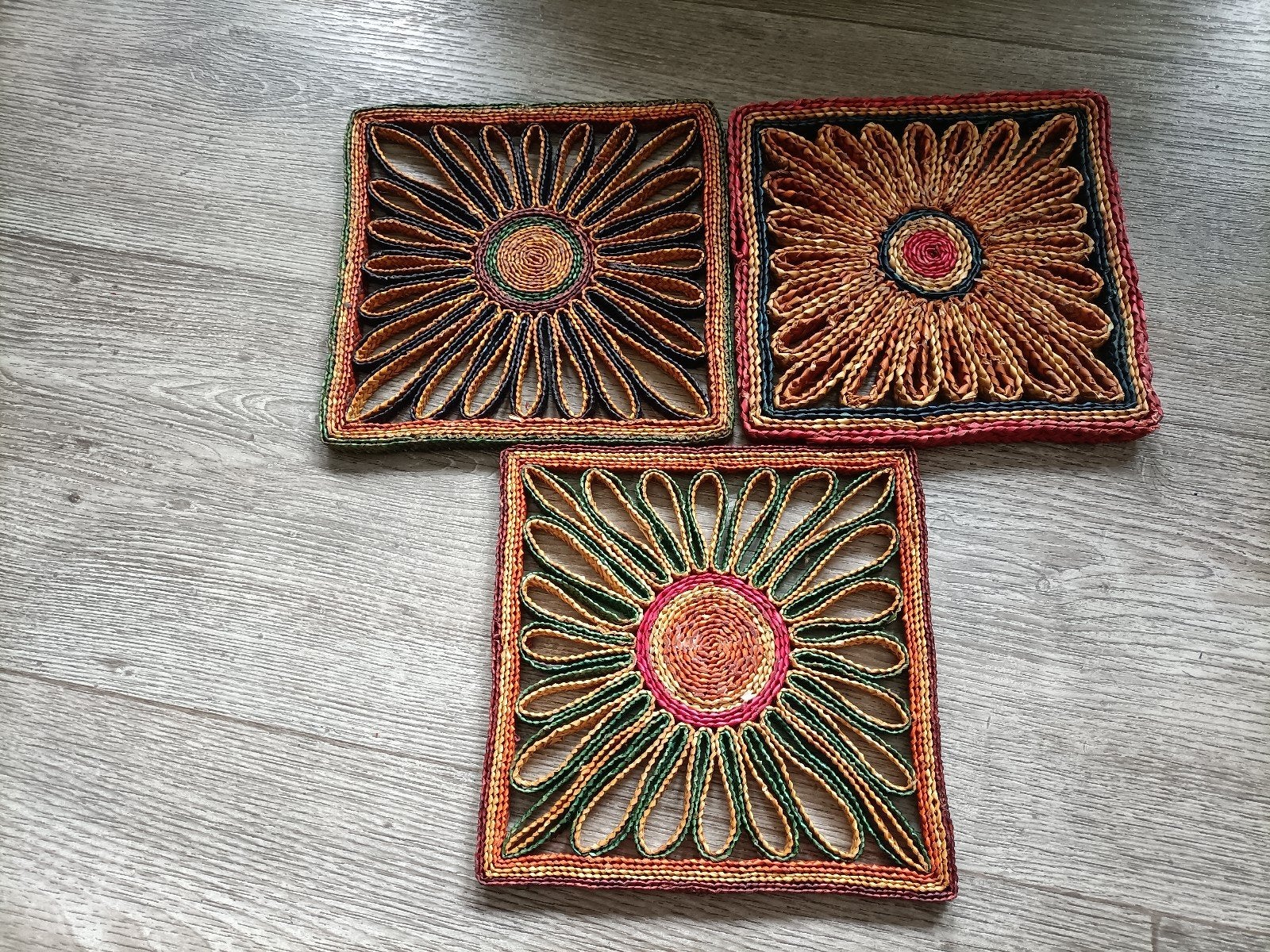 ❇️vintage rieten pannen onderzetters❇️, Huis en Inrichting, Woonaccessoires | Onderzetters, Verzenden, Gebruikt, Overige materialen