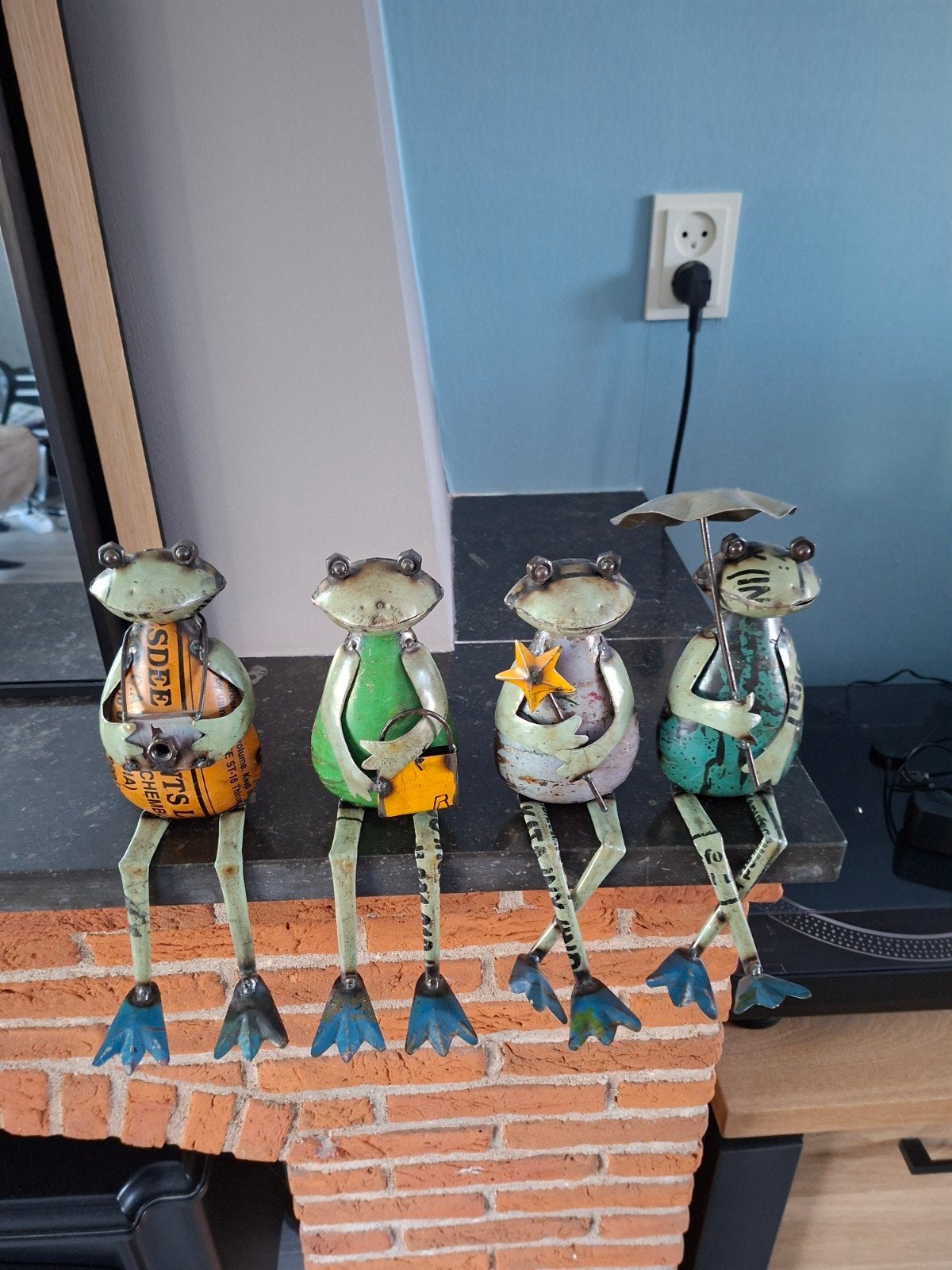 4 metalen kikkers, Ophalen of Verzenden, Zo goed als nieuw, Dier