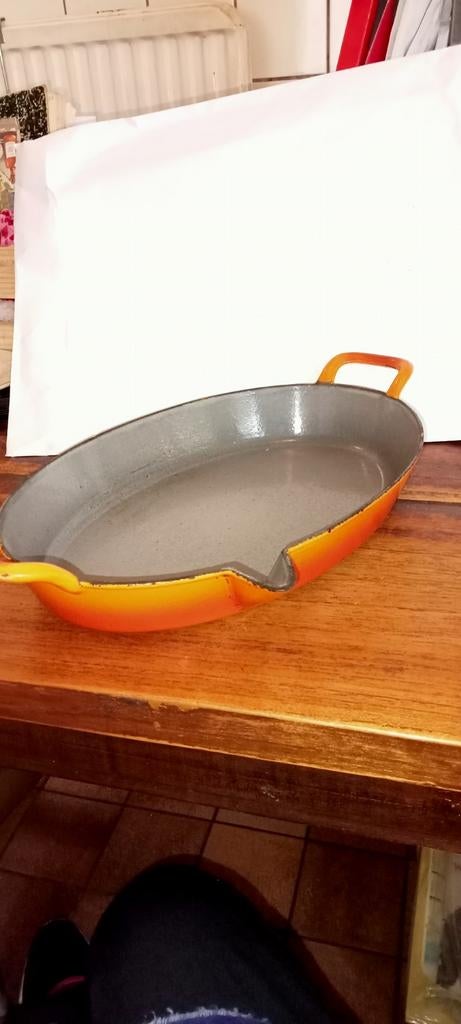 DRU Oranje Geëmailleerde Ovenschaal - Vintage, Ophalen of Verzenden, Metaal, Overige merken, Oranje