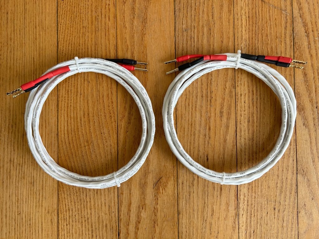 AudioQuest SLIP-14/2 speakerkabel-banaanplugs - 2 x 2,5 mtr, Ophalen of Verzenden, Zo goed als nieuw, 2 tot 5 meter, Luidsprekerkabel