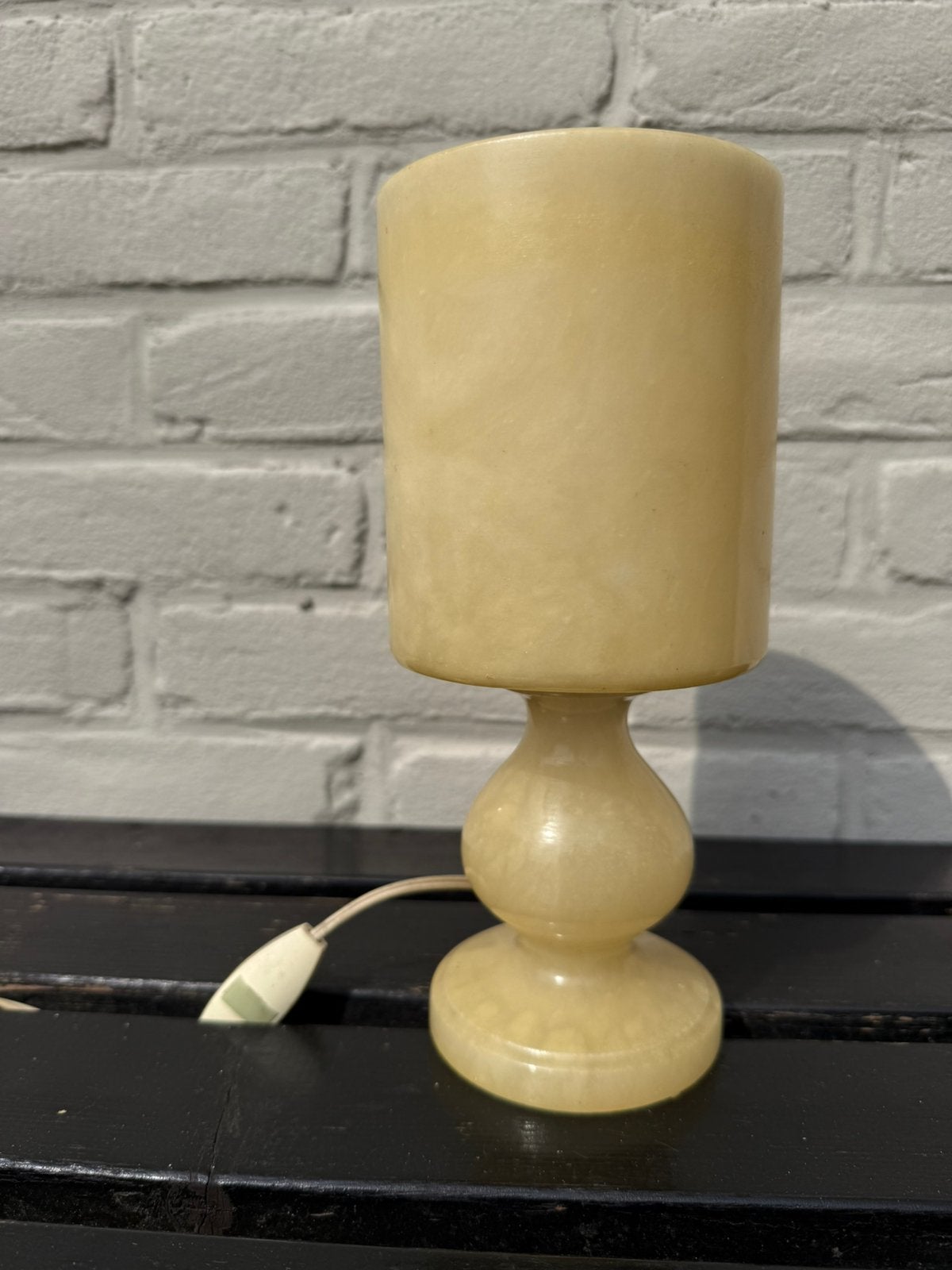 Vintage albast jaren 50 lampje izgst, Huis en Inrichting, Lampen | Tafellampen, Ophalen of Verzenden, Zo goed als nieuw, Vintage