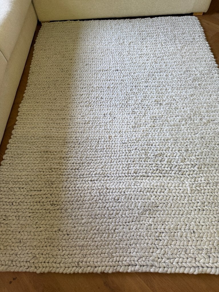 Wollen vloerkleed, Ophalen, Crème, 150 tot 200 cm, 200 cm of meer