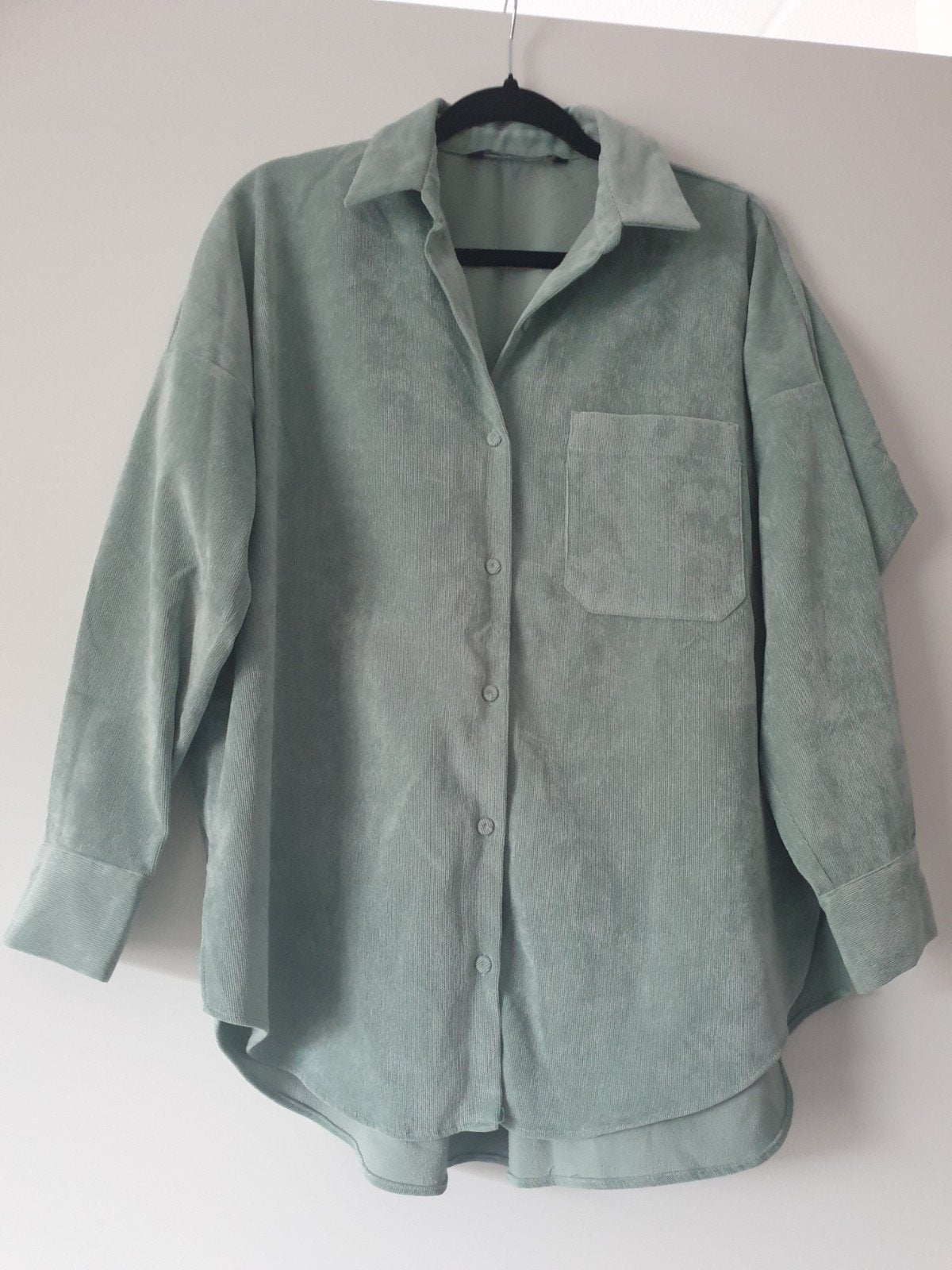 Zara Overshirt Ribfluweel Mintgroen Maat XS, Zara, Ophalen of Verzenden, Zo goed als nieuw