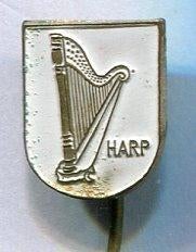 Harp wit op koper muziekinstrument speldje ( V_082a ), Verzenden, Nieuw, Merk, Speldje of Pin