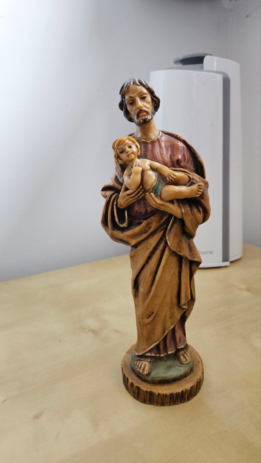 Sint Jozef met Jezus beeldje - 25cm kunsthars, Antiek en Kunst, Ophalen of Verzenden