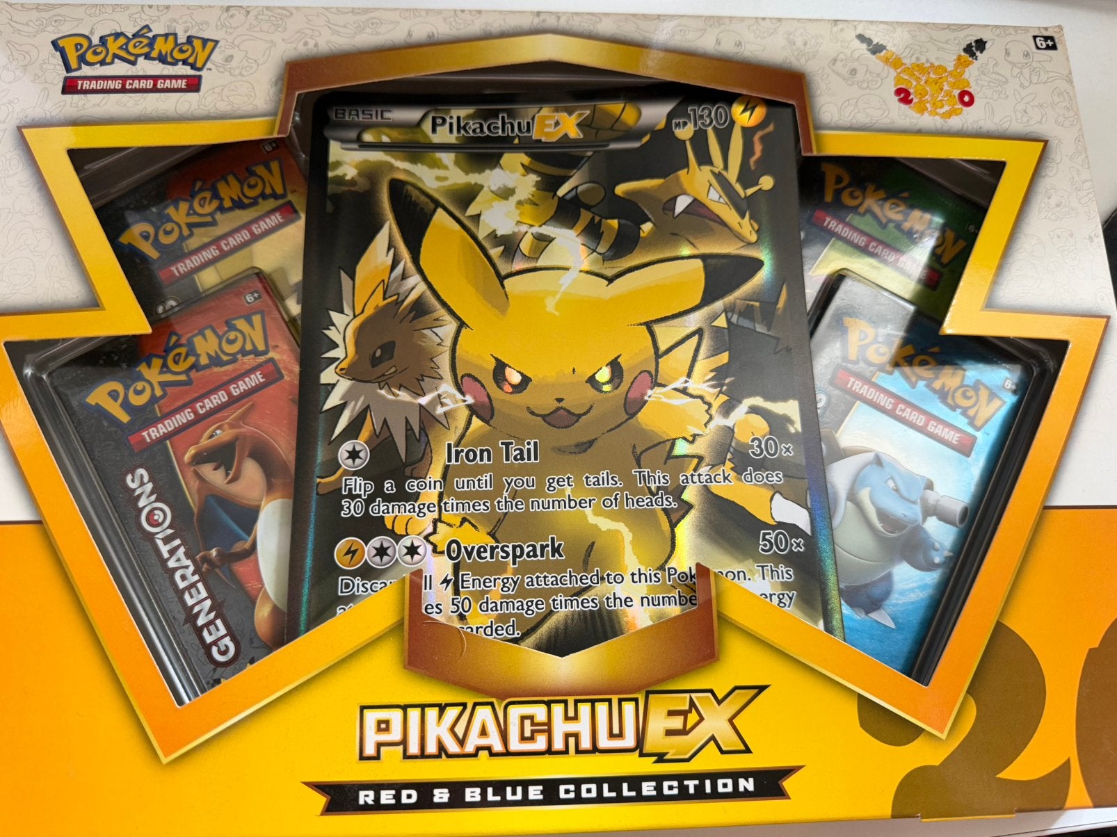 Pokémon TCG Pikachu EX #XY124 JUMBO promo kaart, Verzenden, Gebruikt, Losse kaart, Foil