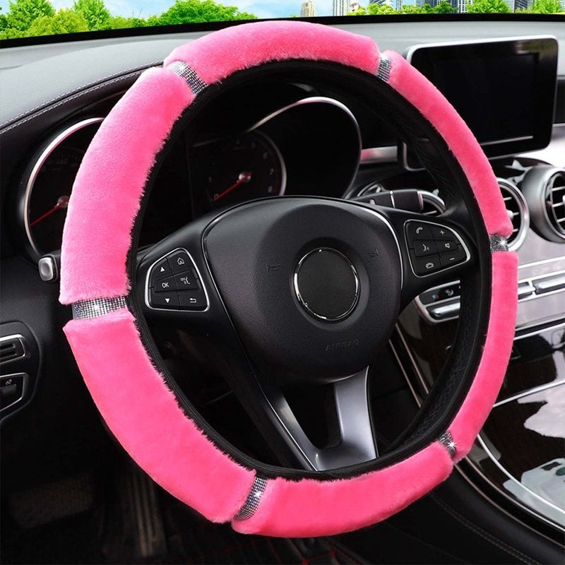 Fel Roze Glitter Auto Stuurhoes / Stuur Hoes Cover, Verzenden, Nieuw