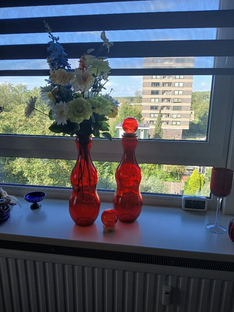woningdecoratie 2 vazen rood, Ophalen, Rood, 54 cm, 16 cm