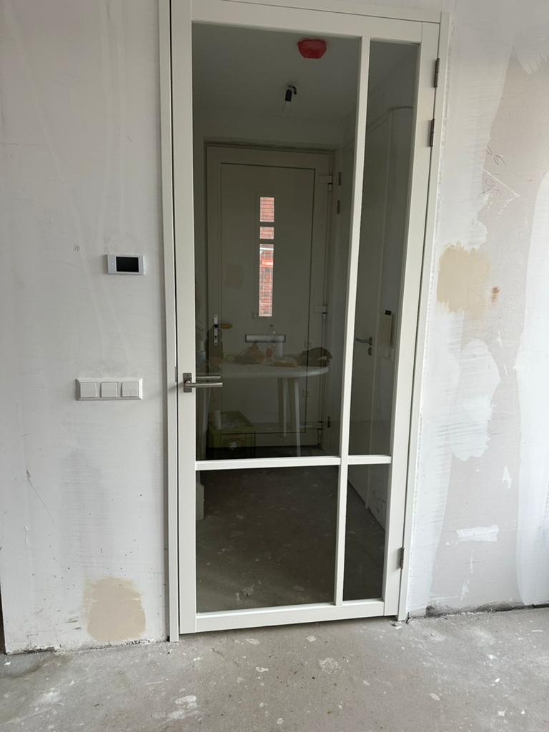 Witte Berkvens tussendeur met glas, Doe-het-zelf en Verbouw, Deuren en Horren, Ophalen, 215 cm of meer, Binnendeur, Glas