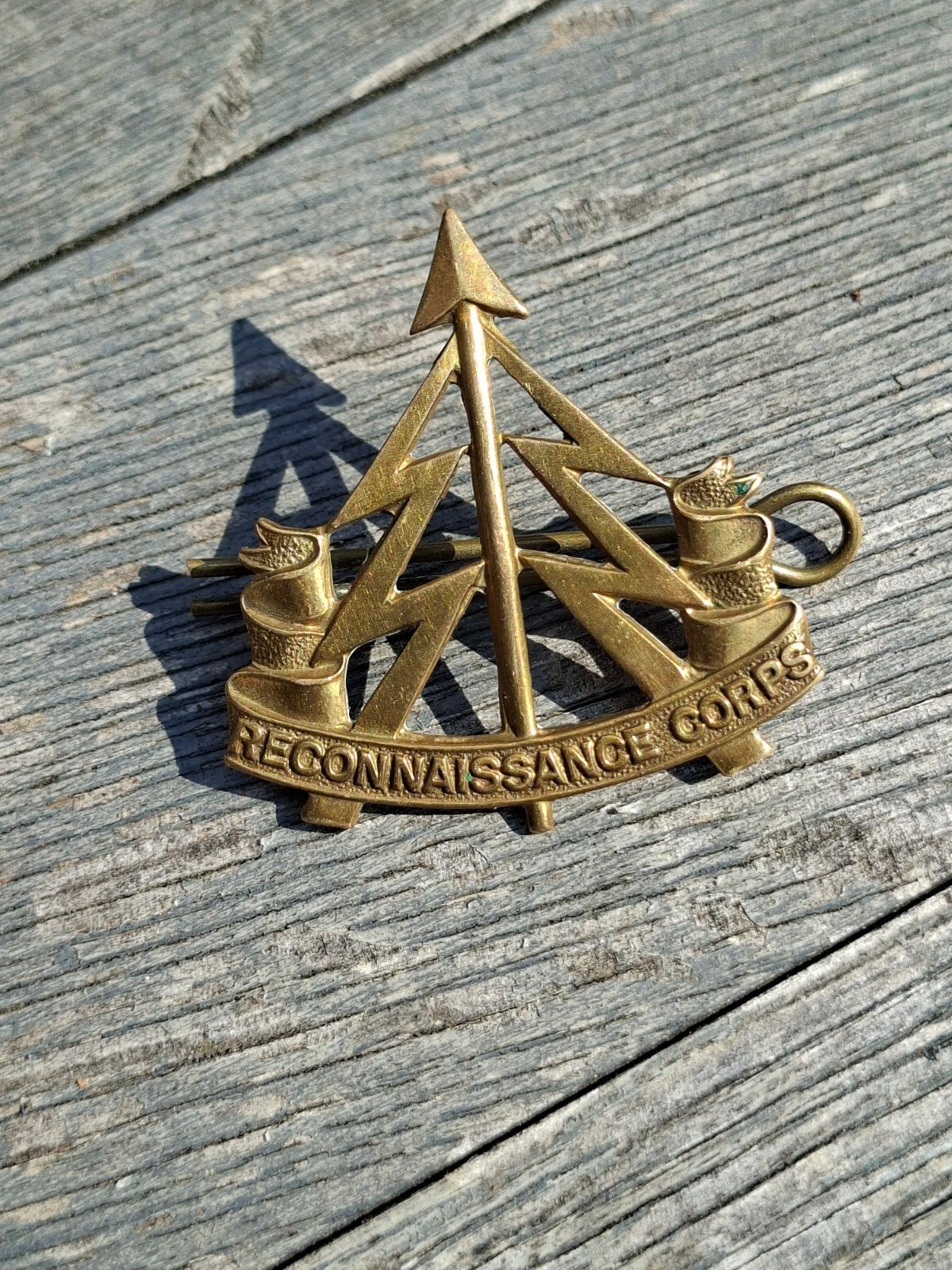 Reconnaissance Corps baret embleem Brits WO2, Ophalen of Verzenden, Landmacht, Engeland, Embleem of Badge