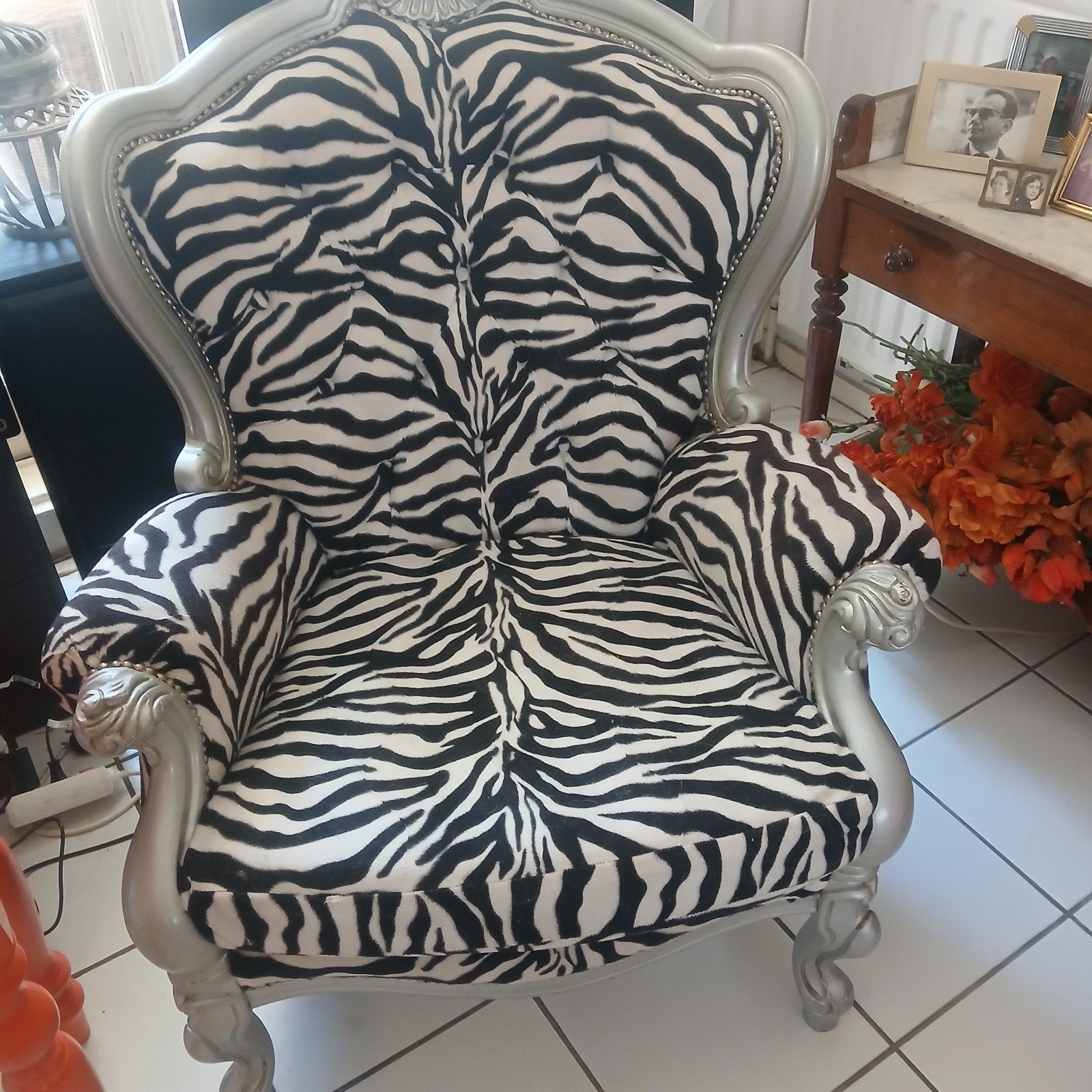 zebra fauteuil xl, Huis en Inrichting, Fauteuils, Ophalen, Gebruikt, Stof, Animal