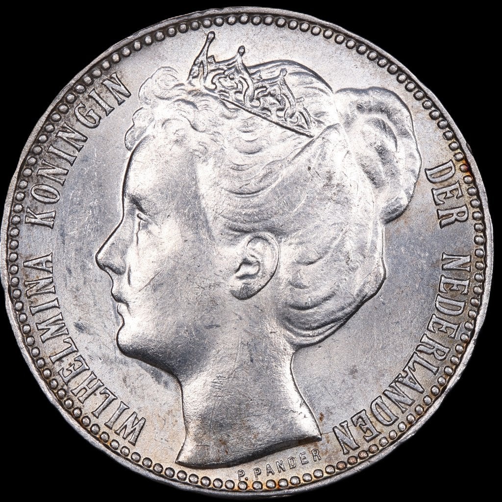 Gulden 1907. Pr/ Unc., 1 gulden, Zilver, Ophalen of Verzenden, Koningin Wilhelmina