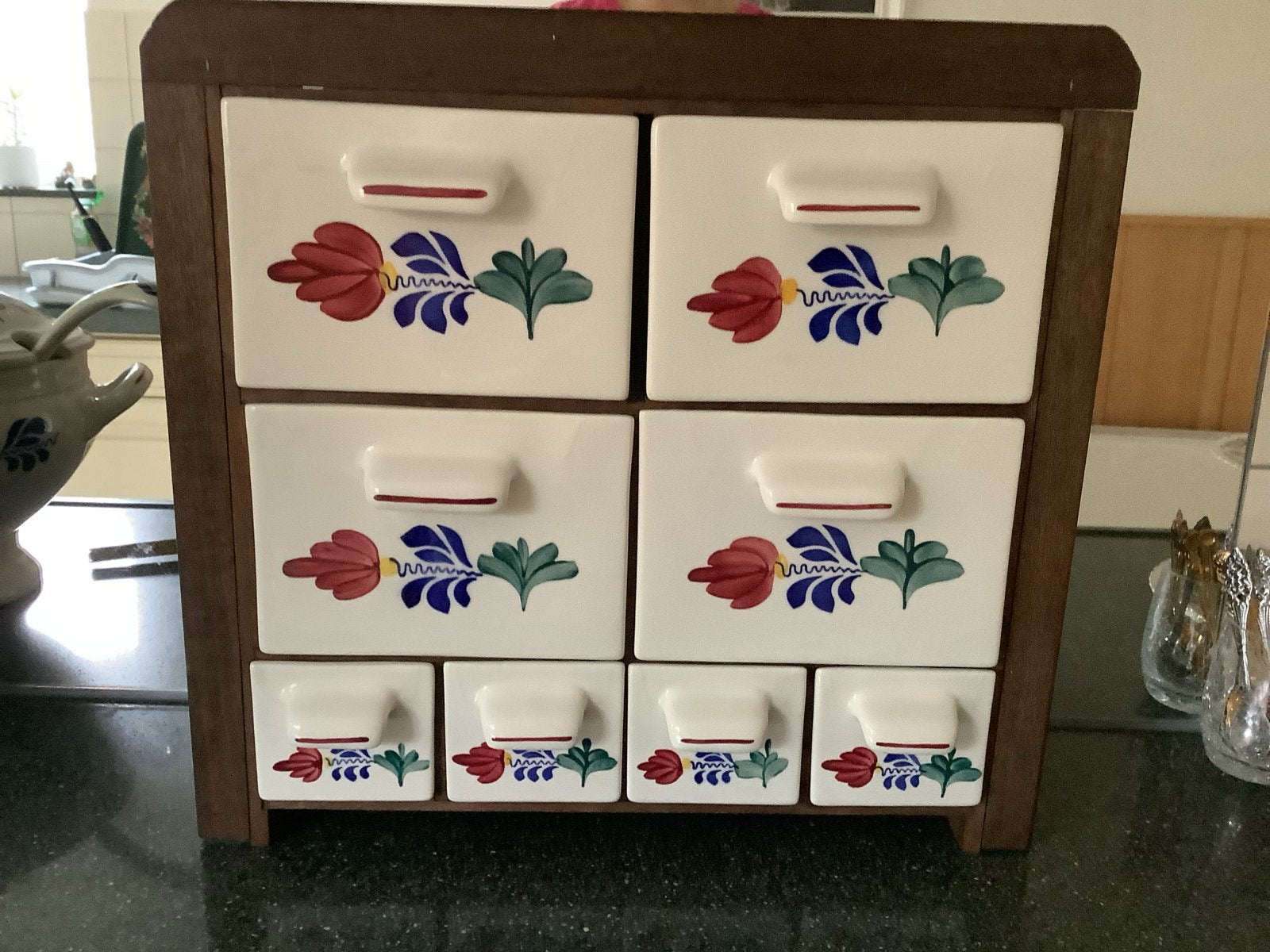 Boerenbont Kruidenkastje met 8 Laden, Antiek en Kunst, Ophalen