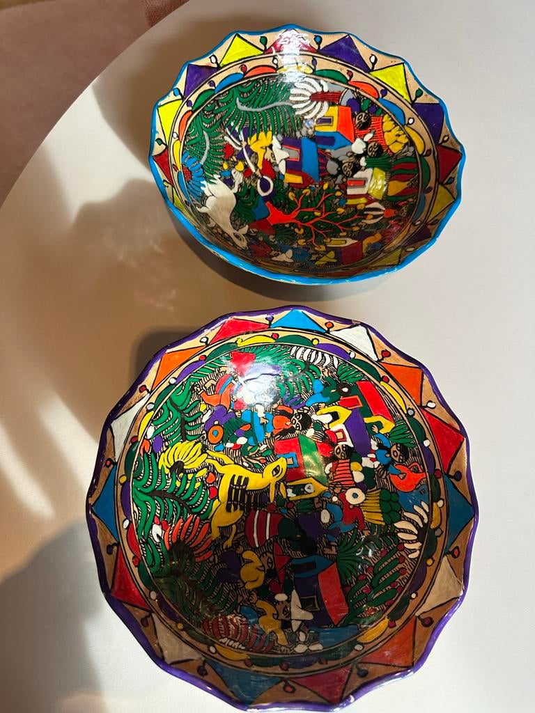 Twee originele Mexicaanse aardewerk schalen, Ophalen of Verzenden