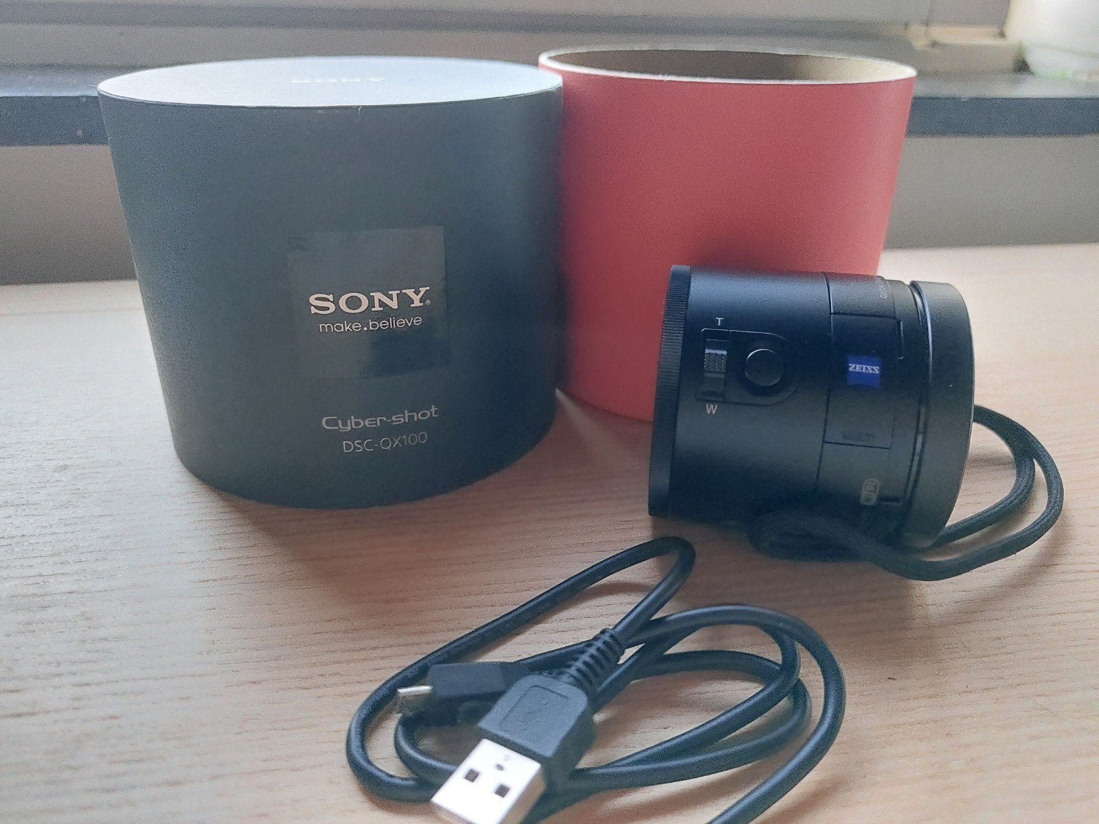 Sony Cyber-shot DSC-QX100, USB-kabel, WiFi, Ophalen of Verzenden, Zo goed als nieuw