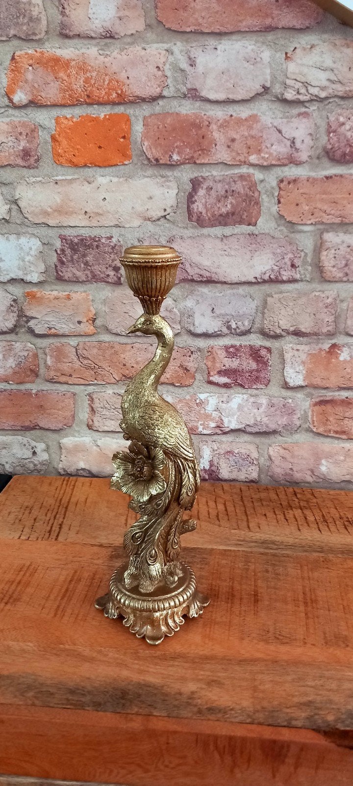 Baroque Collection:Grote 29cm Pauw Kandelaar♥️NIEUW♥️, Dutch style, 1446dt, Nieuw, Ophalen of Verzenden