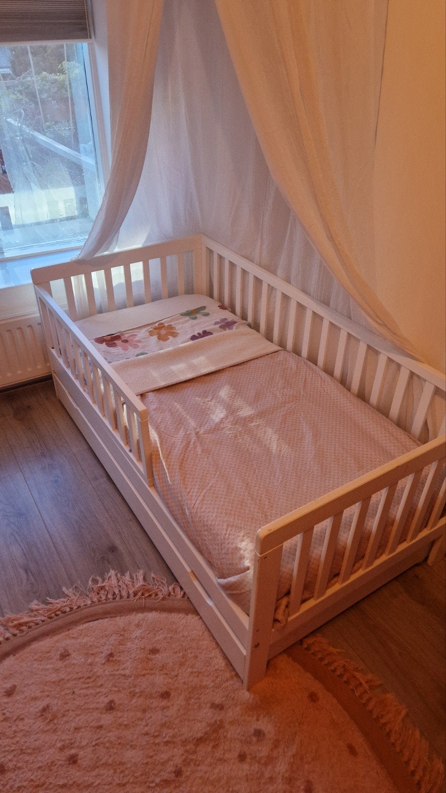 Petit Amelie peuterbed Plume, met lade (en evt. matras), Ophalen, Gebruikt, 70 tot 85 cm, 140 tot 160 cm