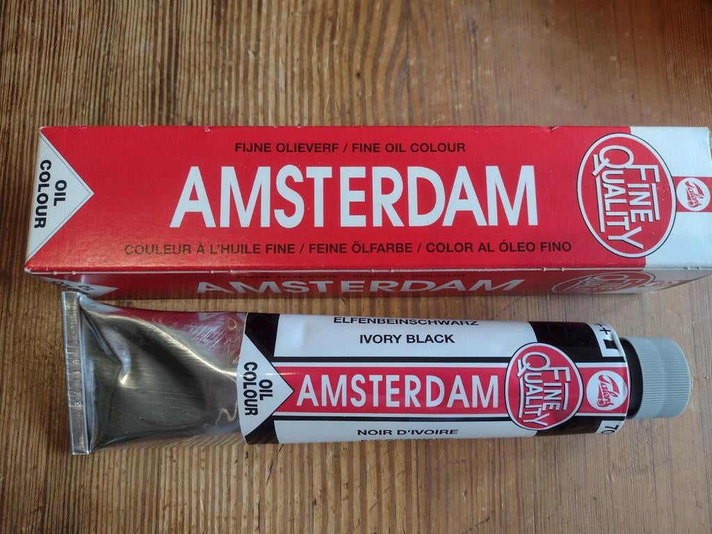 Talens Amsterdam olieverf 200 ml ivory black - NIEUW -, Hobby en Vrije tijd, Schilderen, Ophalen, Nieuw, Olieverf