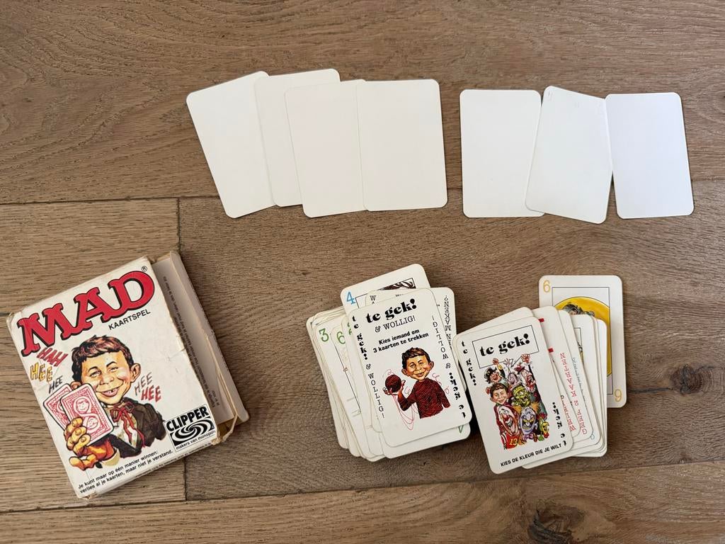 Vintage MAD kaartspel (1980) en Het MAD spel (Parker), Hobby en Vrije tijd, Gezelschapsspellen | Kaartspellen, Drie of vier spelers