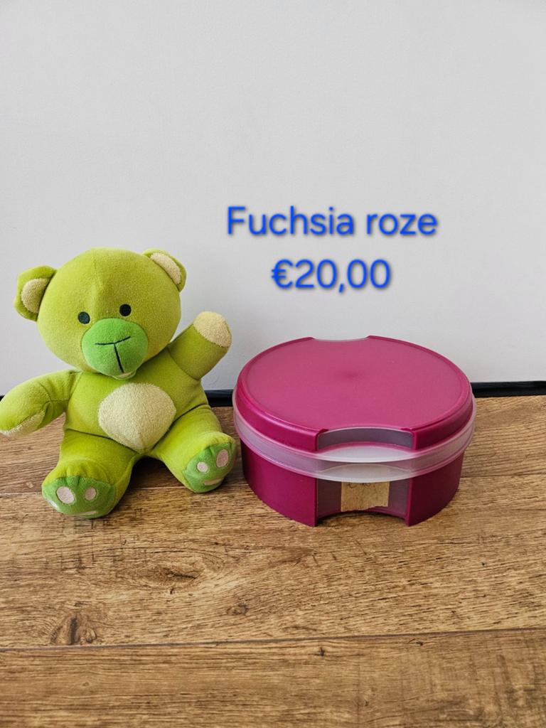 Tupperware fuchsia roze vensterdoos koektrommel €20, Ophalen of Verzenden, Gebruikt, Bak of Kom