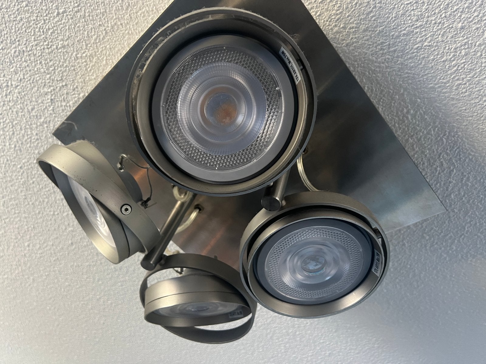 3 set Maretti opbouwarmatuur 4-lichts RVS plafondlampen, Huis en Inrichting, Ophalen, Gebruikt, Inclusief lichtbron, Overige merken