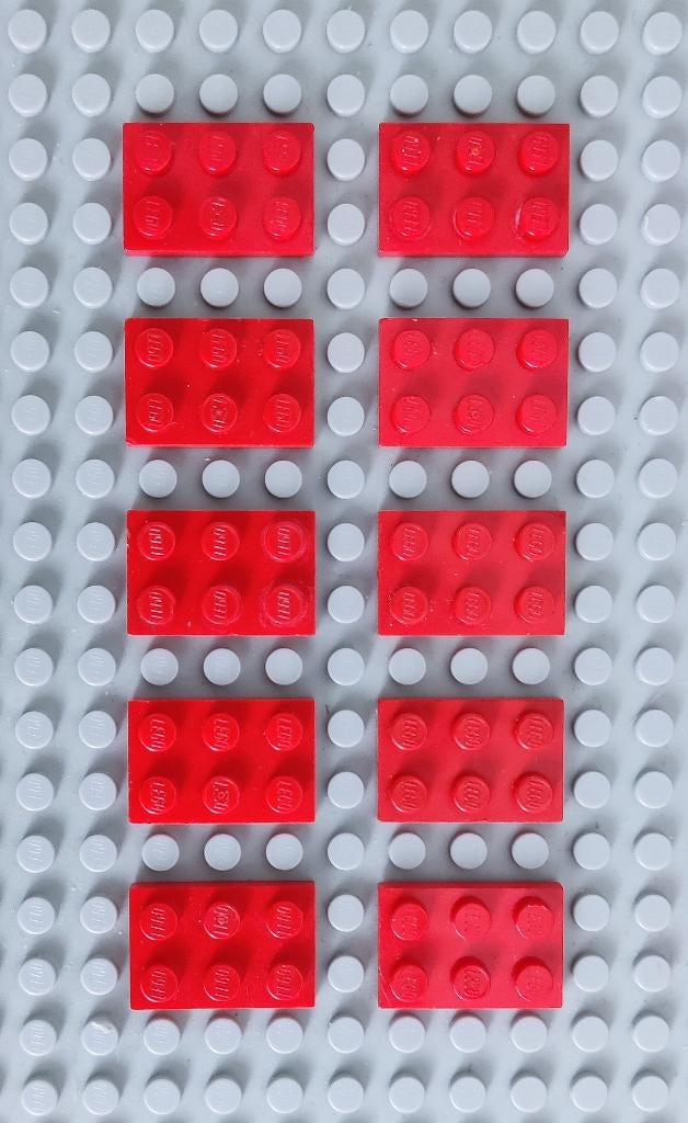LEGO Parts Red Plate 2 x 3 nr. 3021, Ophalen of Verzenden, Zo goed als nieuw, Losse stenen, Lego