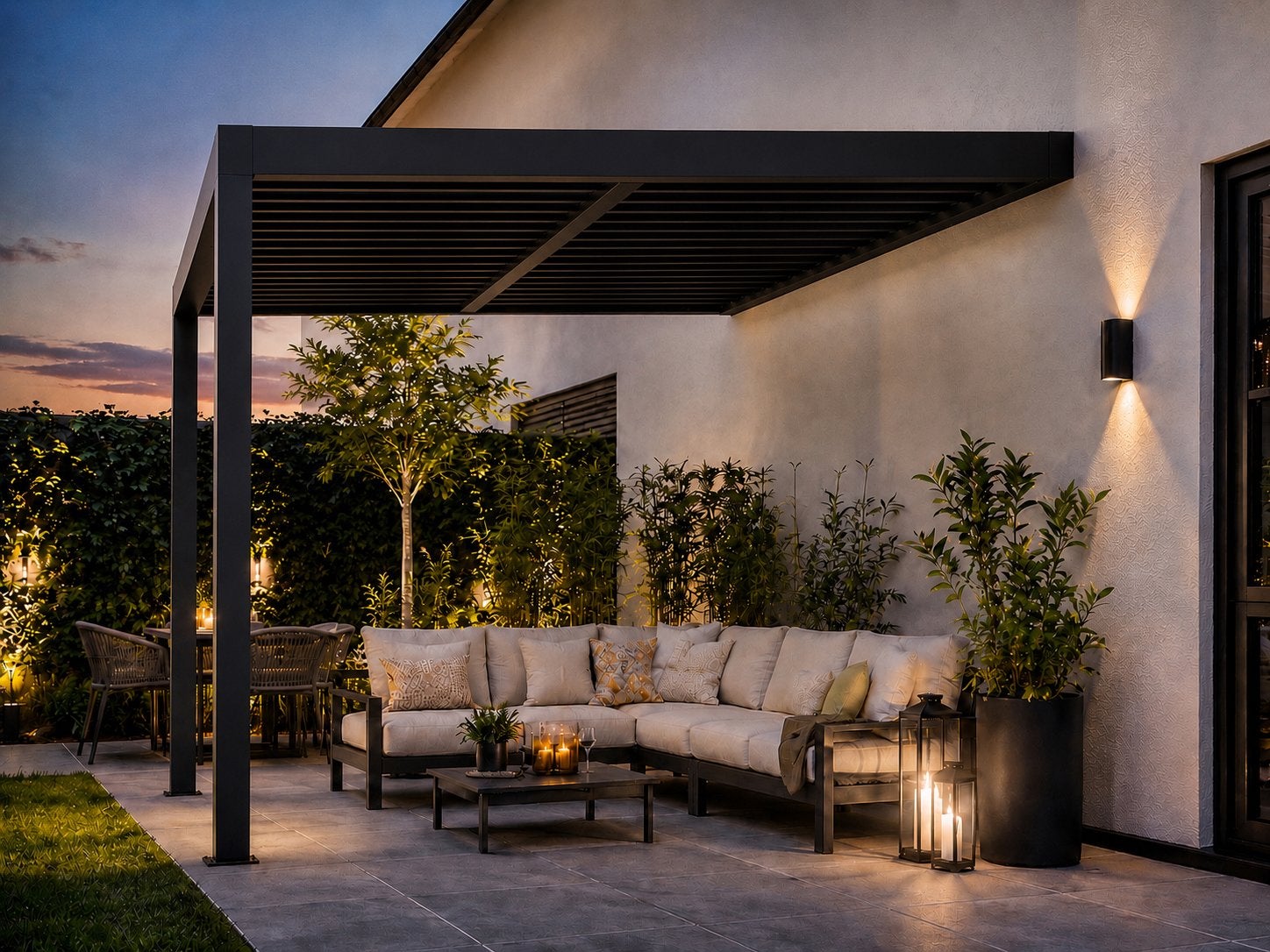 Wand Pergola - 3x4m - Aluminium - Muur Overkapping - NIEUW, Ophalen of Verzenden, Nieuw