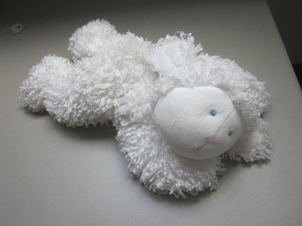Evora zacht ruwharig wit pluche schaap knuffel nieuwstaat, Overige merken, Overige karakters, Overige typen, Wasbaar