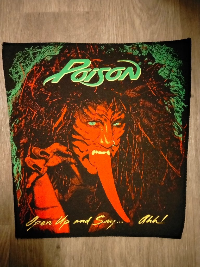 Poison open up and say ah vintage backpatch back patch, Verzenden, Zo goed als nieuw