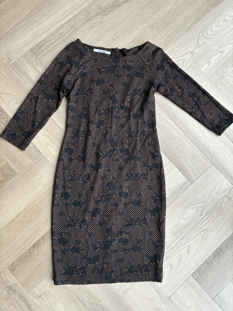 Vanilia jurk bruin/zwart maat 36 (s), Bruin, Vanilia, Ophalen of Verzenden, Zo goed als nieuw