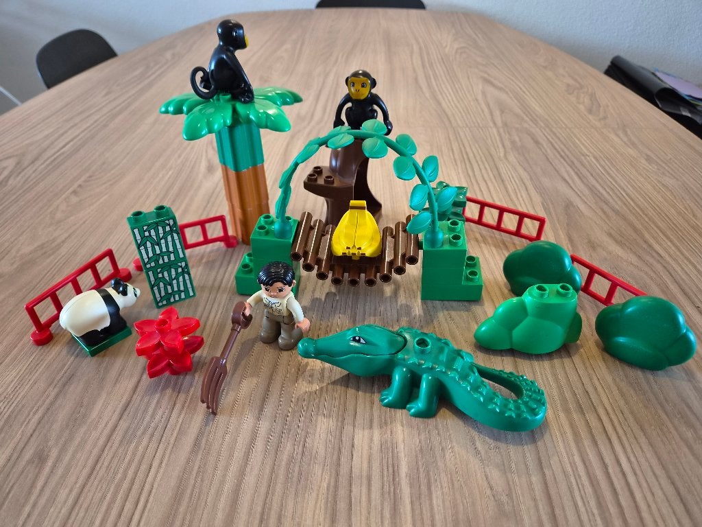 Duplo Dierenpark met Krokodil, Panda en Apen, Ophalen, Gebruikt, Overige thema's, Compleet