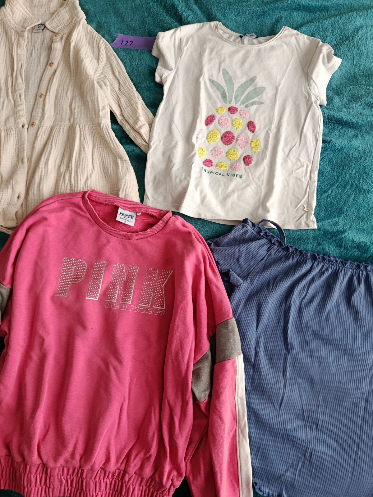kledingpakket voor meisjes, maten122/134/140, Gebruikt, Meisje, Ophalen of Verzenden, Setje