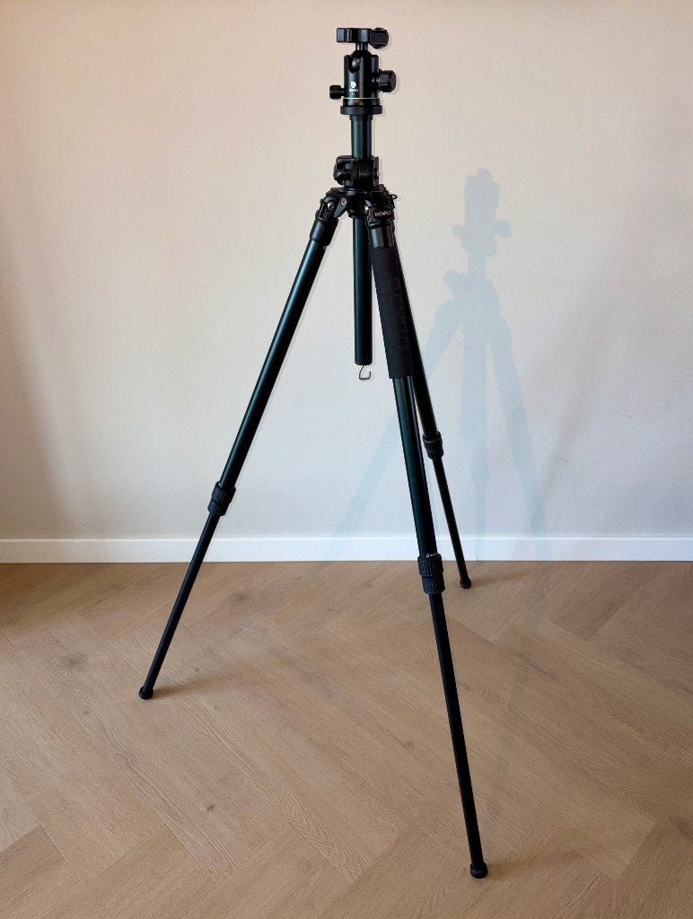 Benro A2970T Statief + Benro B1 Balhoofd (inclusief tas), Benro, Met balhoofd, Zo goed als nieuw, 150 tot 175 cm