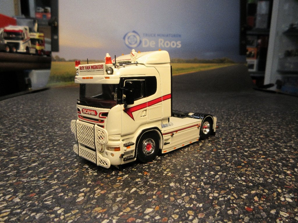 Tekno Scania Roy van Merode met certificaat, Hobby en Vrije tijd, Modelauto's | 1:50, Ophalen of Verzenden, Nieuw, Bus of Vrachtwagen
