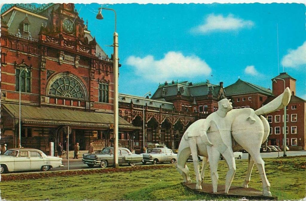 388-467-011 Groningen Station met Peerd van Ome Loeks, Verzenden, Voor 1920, Groningen