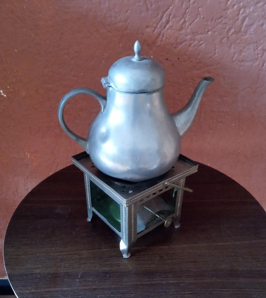 Tin Koffie Set, Antiek en Kunst, Antiek | Tin, Ophalen of Verzenden