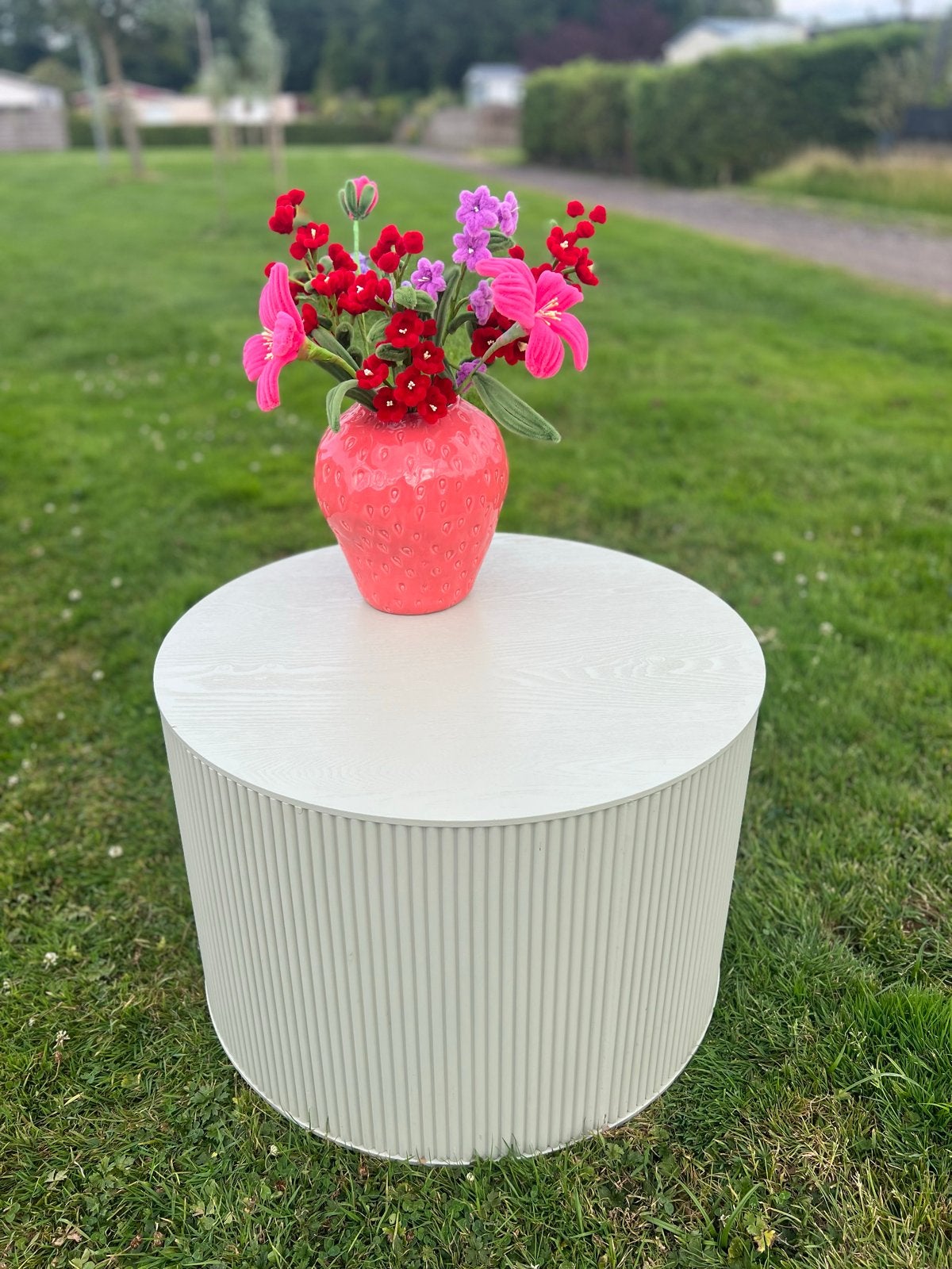 WOOOD Salontafel/Bijzettafel 60x60x40 cm - Antique Beige, Ophalen, Rond, 50 tot 100 cm, Zo goed als nieuw