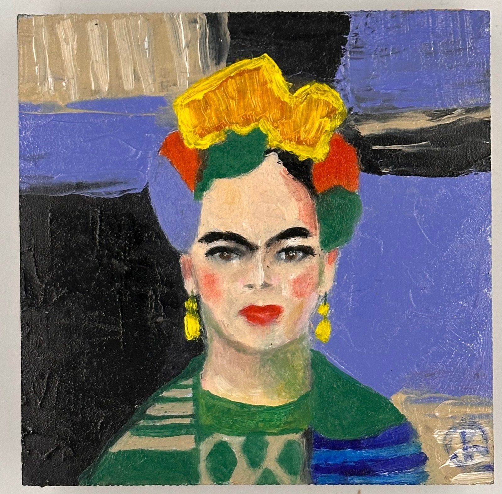 Frida Kahlo Colour, Antiek en Kunst, Ophalen of Verzenden, Olieverf, Overige materialen, Gesigneerd