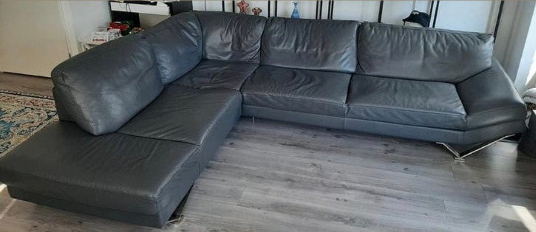 NATUZZI design 100% lederen hoekbank, Huis en Inrichting, Ophalen, Gebruikt, Leer