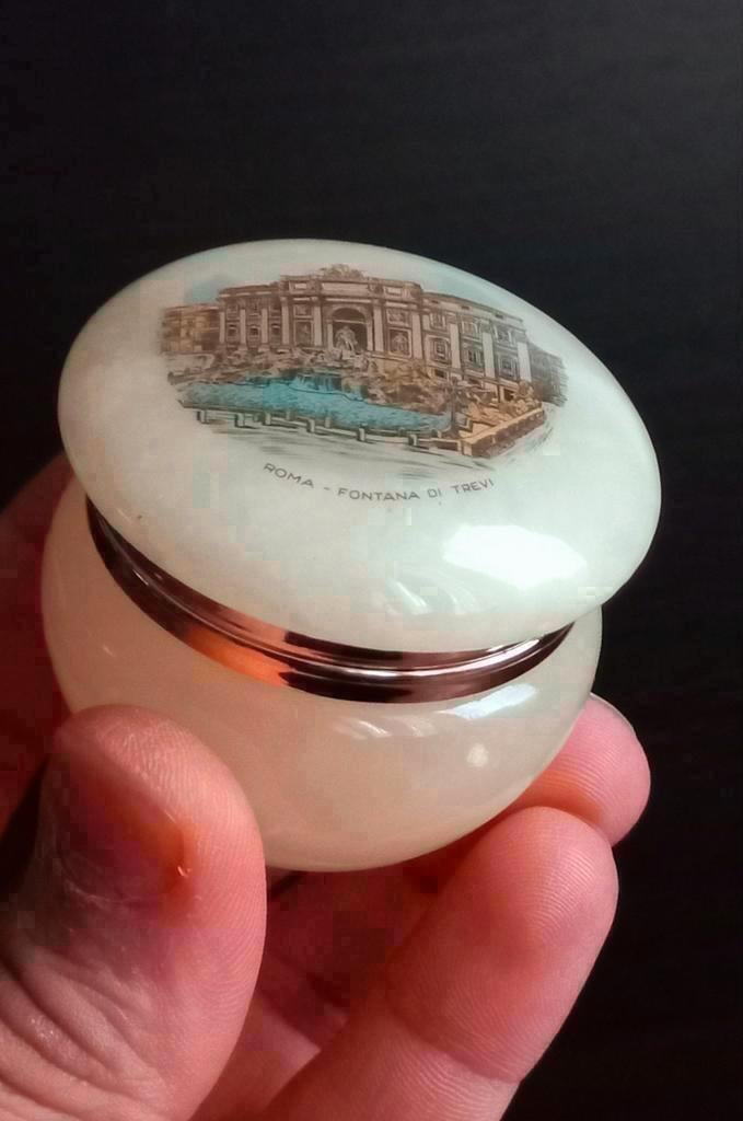 vintage Onyx pillendoos, Antiek en Kunst, Ophalen of Verzenden