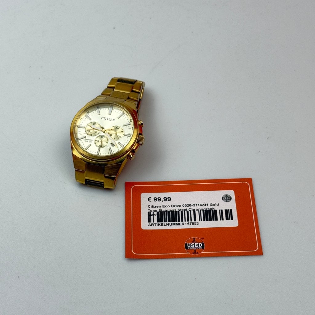 Citizen 0520-S114241 Gold Tone Stainless Steel Chronograph M, Citizen, Zo goed als nieuw, Support@citizen.com, Citizen Watch Co., Ltd. 1-12-32 Takeda, Fushimi-ku, 
Kyoto 612-8501
Japan
