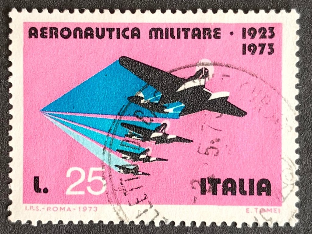 ITALIË - 50 jaar luchtmacht 1973, Verzenden, Gestempeld